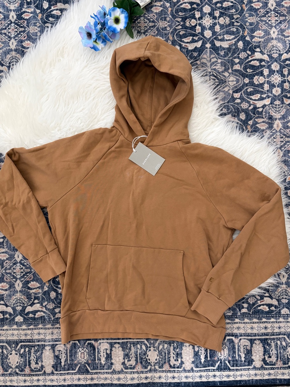 Everlane Men's Brown Sweatshirt The Track Hoodie Toasted Coconut Size L